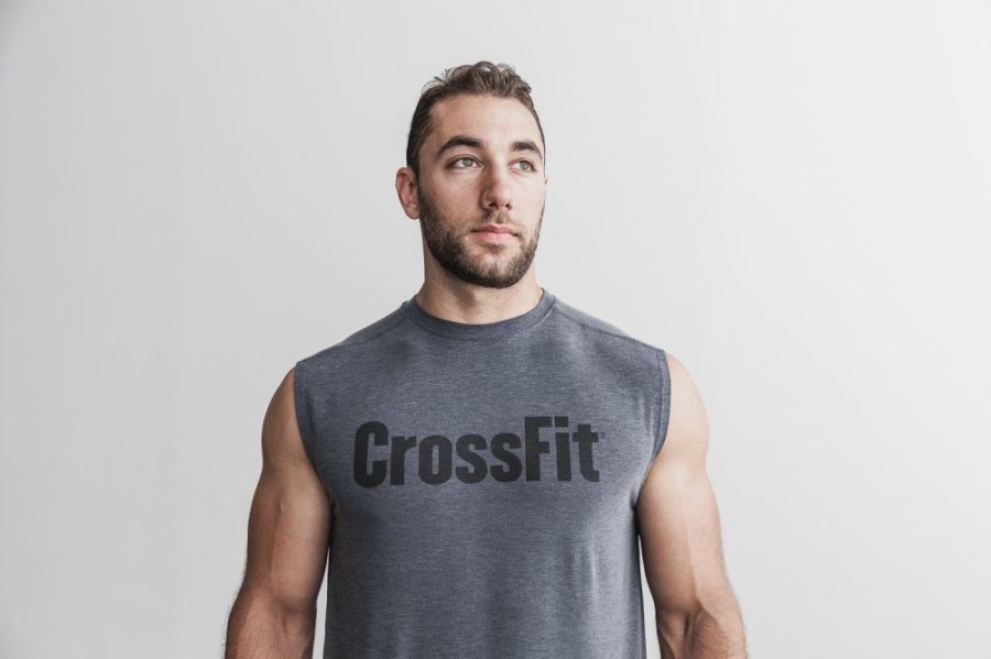 T Shirt Running Nobull Crossfit® sleeveless Tee Homme Grise | ZO15EOQCM